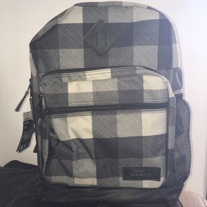 Dickies grey & black plaid back pack